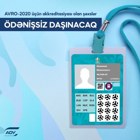 AVRO-2020 üçün akkreditasiyası olan şəxslər dəmir yolu ilə ödənişsiz daşınacaq